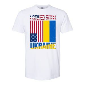 I Stand With Ukraine USA Flag Softstyle CVC T-Shirt