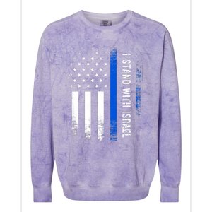 I Stand With Israel American Flag Jewish Freedom Solidarity Colorblast Crewneck Sweatshirt