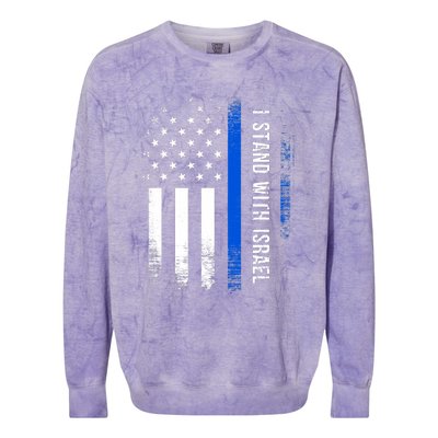 I Stand With Israel American Flag Jewish Freedom Solidarity Colorblast Crewneck Sweatshirt