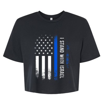 I Stand With Israel American Flag Jewish Freedom Solidarity Bella+Canvas Jersey Crop Tee