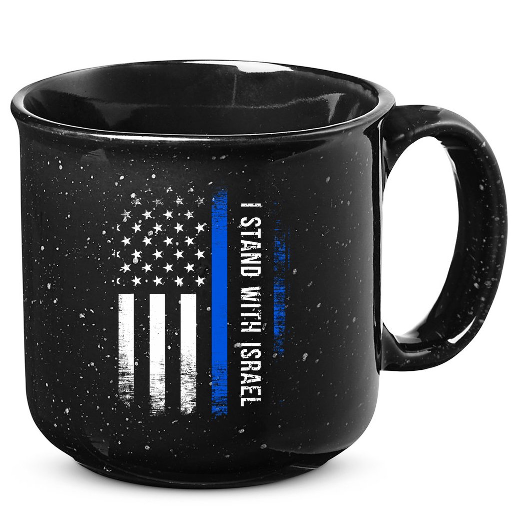 I Stand With Israel American Flag Jewish Freedom Solidarity 15oz Campfire Ceramic Mug