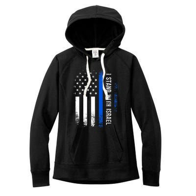 I Stand With Israel American Flag Jewish Freedom Solidarity Women's Fleece Hoodie