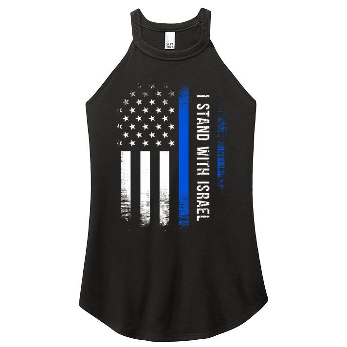 I Stand With Israel American Flag Jewish Freedom Solidarity Women's Perfect Tri Rocker Tank