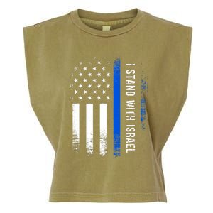 I Stand With Israel American Flag Jewish Freedom Solidarity Garment-Dyed Women's Muscle Tee