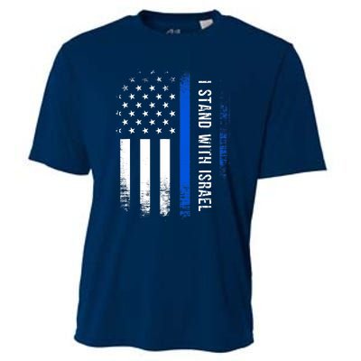 I Stand With Israel American Flag Jewish Freedom Solidarity Cooling Performance Crew T-Shirt