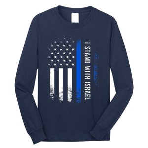 I Stand With Israel American Flag Jewish Freedom Solidarity Long Sleeve Shirt