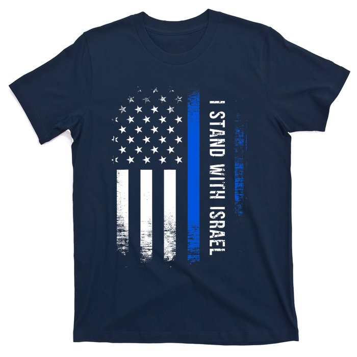 I Stand With Israel American Flag Jewish Freedom Solidarity T-Shirt