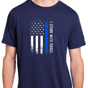 I Stand With Israel American Flag Jewish Freedom Solidarity Adult ChromaSoft Performance T-Shirt