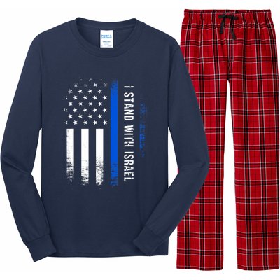 I Stand With Israel American Flag Jewish Freedom Solidarity Long Sleeve Pajama Set