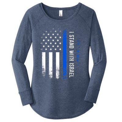 I Stand With Israel American Flag Jewish Freedom Solidarity Women's Perfect Tri Tunic Long Sleeve Shirt