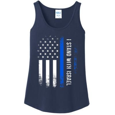 I Stand With Israel American Flag Jewish Freedom Solidarity Ladies Essential Tank