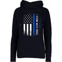 I Stand With Israel American Flag Jewish Freedom Solidarity Womens Funnel Neck Pullover Hood