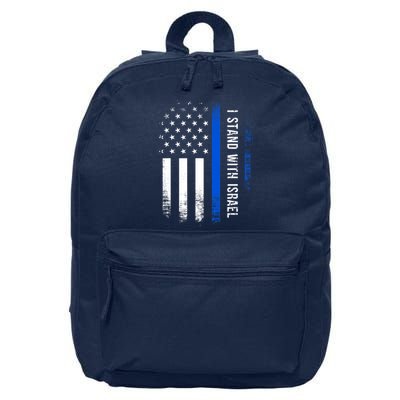 I Stand With Israel American Flag Jewish Freedom Solidarity 16 in Basic Backpack
