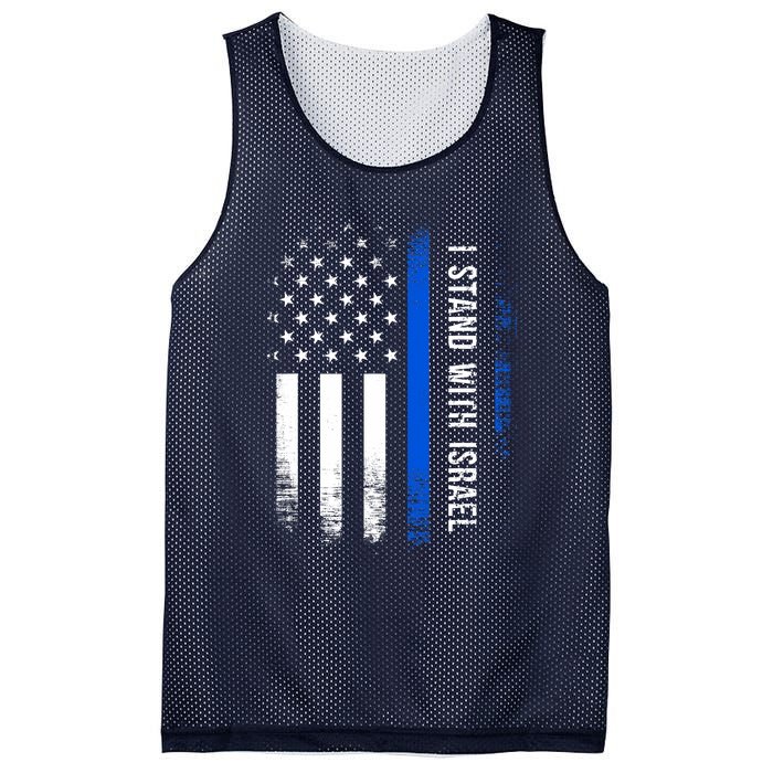 I Stand With Israel American Flag Jewish Freedom Solidarity Mesh Reversible Basketball Jersey Tank