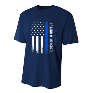 I Stand With Israel American Flag Jewish Freedom Solidarity Performance Sprint T-Shirt