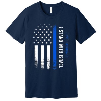 I Stand With Israel American Flag Jewish Freedom Solidarity Premium T-Shirt