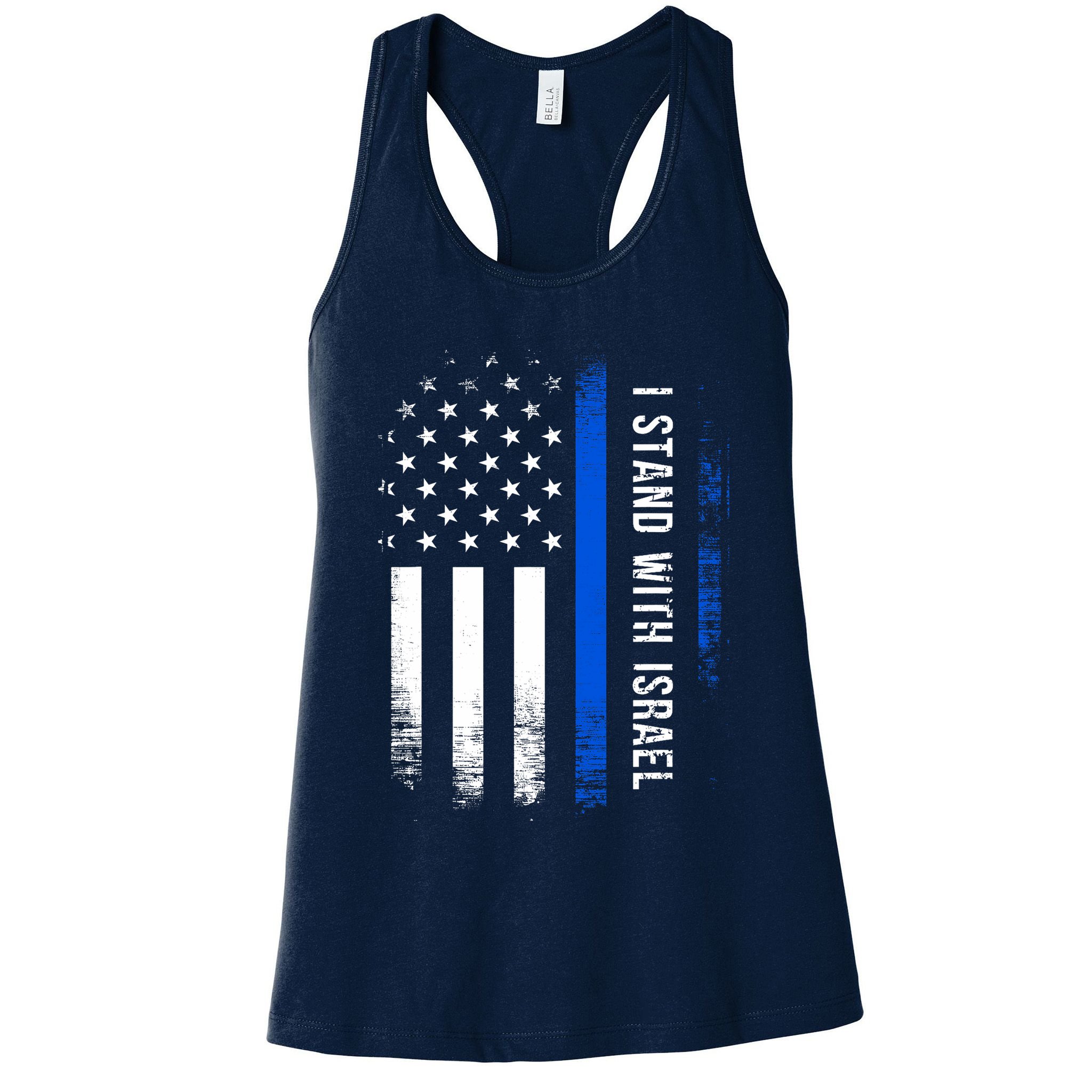 I Stand With Israel American Flag Jewish Freedom Solidarity Womens Tank Top