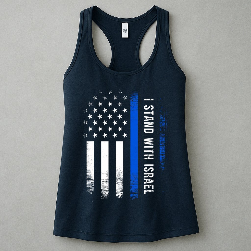 I Stand With Israel American Flag Jewish Freedom Solidarity Womens Tank Top