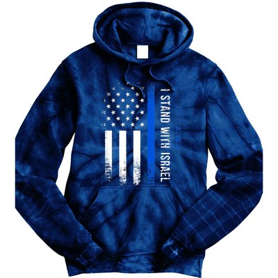 I Stand With Israel American Flag Jewish Freedom Solidarity Tie Dye Hoodie