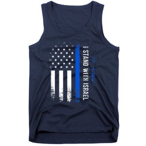 I Stand With Israel American Flag Jewish Freedom Solidarity Tank Top