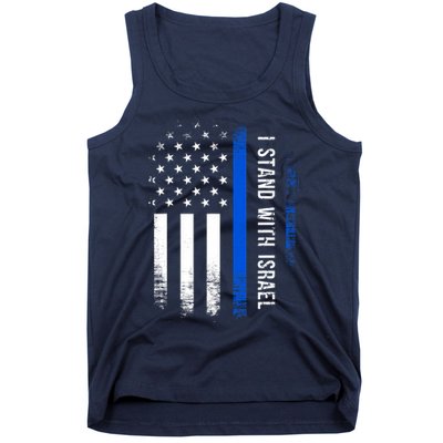 I Stand With Israel American Flag Jewish Freedom Solidarity Tank Top