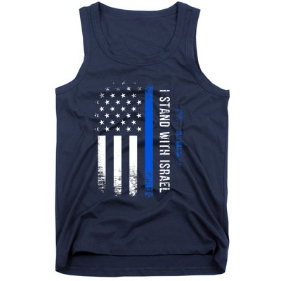 I Stand With Israel American Flag Jewish Freedom Solidarity Tank Top