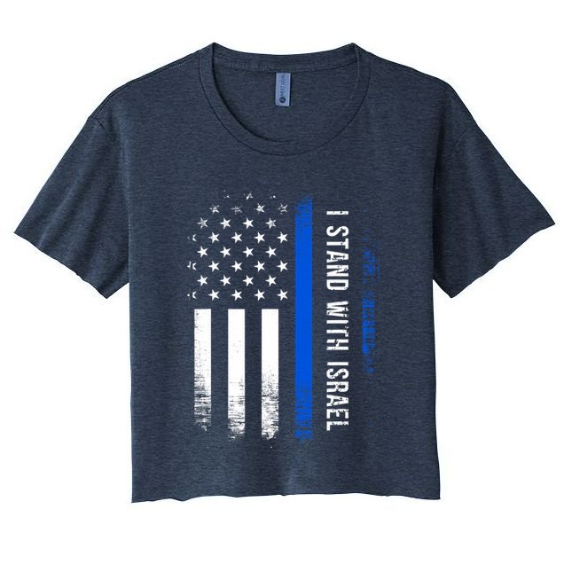 I Stand With Israel American Flag Jewish Freedom Solidarity Crop Top