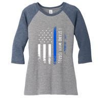 I Stand With Israel American Flag Jewish Freedom Solidarity Women's Tri-Blend 3/4-Sleeve Raglan Shirt