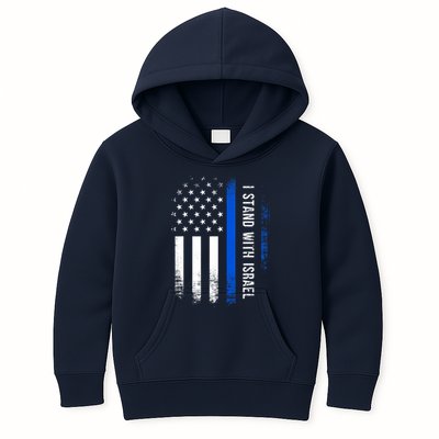 I Stand With Israel American Flag Jewish Freedom Solidarity Kids Hoodie