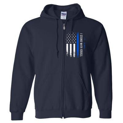 I Stand With Israel American Flag Jewish Freedom Solidarity Full Zip Hoodie