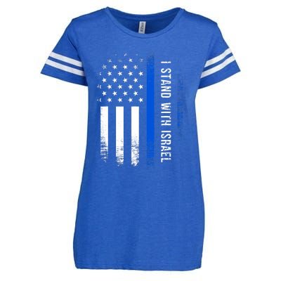 I Stand With Israel American Flag Jewish Freedom Solidarity Enza Ladies Jersey Football T-Shirt