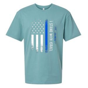 I Stand With Israel American Flag Jewish Freedom Solidarity Sueded Cloud Jersey T-Shirt