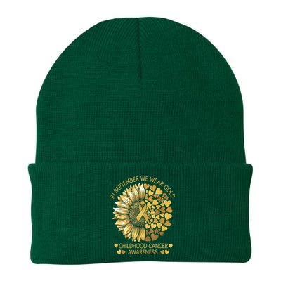 In September We Wear Gold Childhood Cancer Awareness Knit Cap Winter Beanie