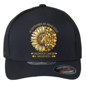 In September We Wear Gold Childhood Cancer Awareness Flexfit Unipanel Trucker Cap