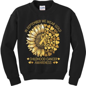 In September We Wear Gold Childhood Cancer Awareness Kids Sweatshirt