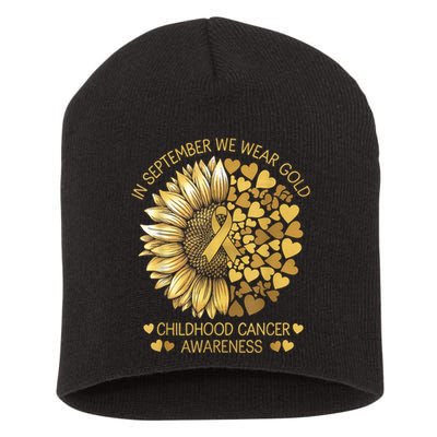 In September We Wear Gold Childhood Cancer Awareness Short Acrylic Beanie