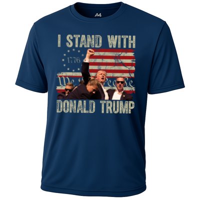I Stand With Donald Trump Fist Usa Vintage Flag Performance Shirt