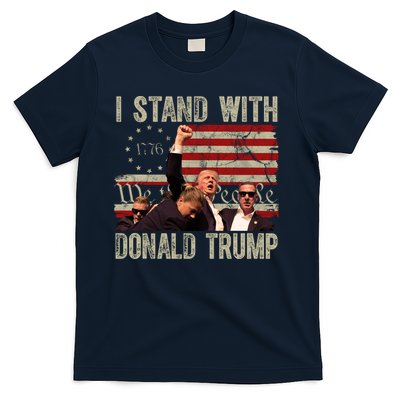 I Stand With Donald Trump Fist Usa Vintage Flag T-Shirt