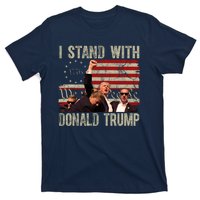 I Stand With Donald Trump Fist Usa Vintage Flag T-Shirt