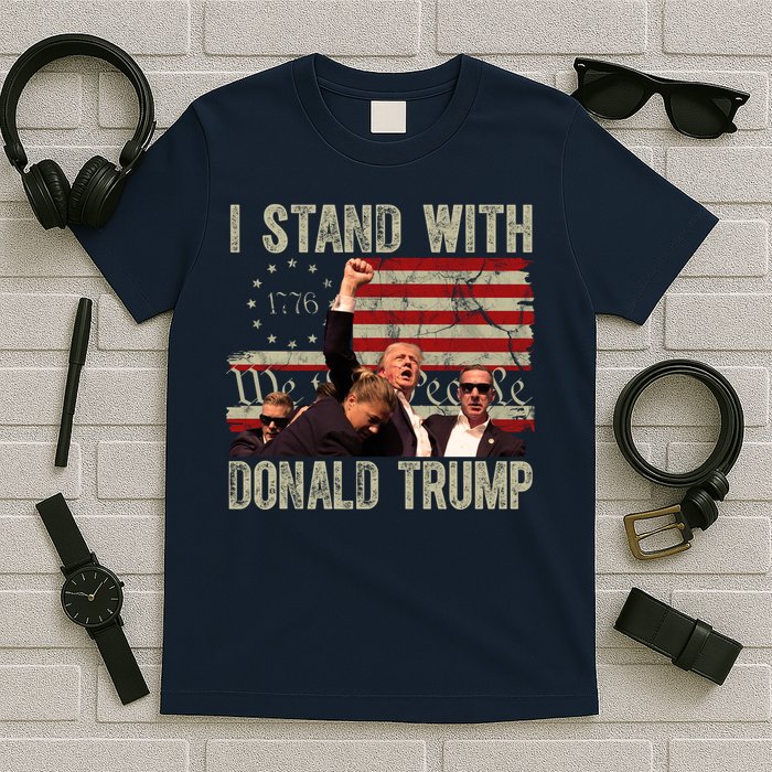 I Stand With Donald Trump Fist Usa Vintage Flag T-Shirt