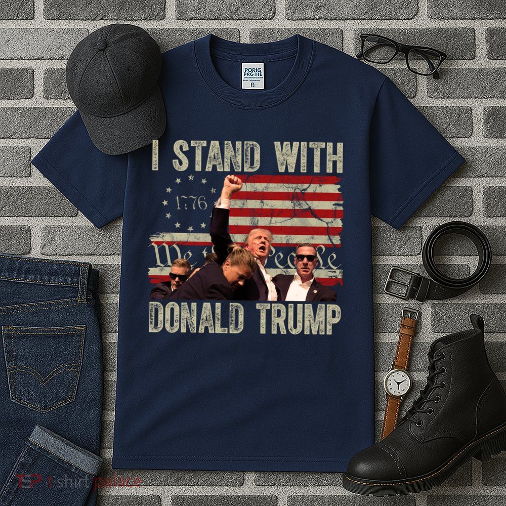 I Stand With Donald Trump Fist Usa Vintage Flag Tall T-Shirt