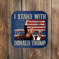 I Stand With Donald Trump Fist Usa Vintage Flag Coaster