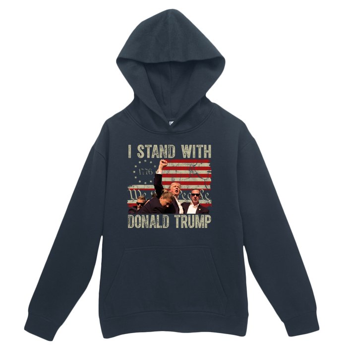 I Stand With Donald Trump Fist Usa Vintage Flag Urban Pullover Hoodie