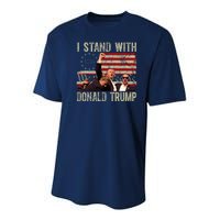 I Stand With Donald Trump Fist Usa Vintage Flag Youth Performance Sprint T-Shirt