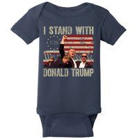 I Stand With Donald Trump Fist Usa Vintage Flag Baby Bodysuit