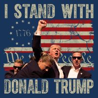 I Stand With Donald Trump Fist Usa Vintage Flag Baby Bodysuit