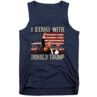 I Stand With Donald Trump Fist Usa Vintage Flag Tank Top