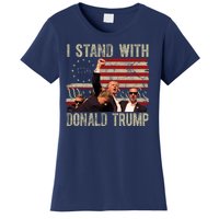 I Stand With Donald Trump Fist Usa Vintage Flag Women's T-Shirt