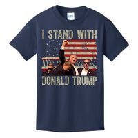 I Stand With Donald Trump Fist Usa Vintage Flag Kids T-Shirt