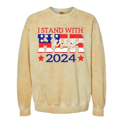 I Stand With Her Kamala Harris 2024 Political Colorblast Crewneck Sweatshirt